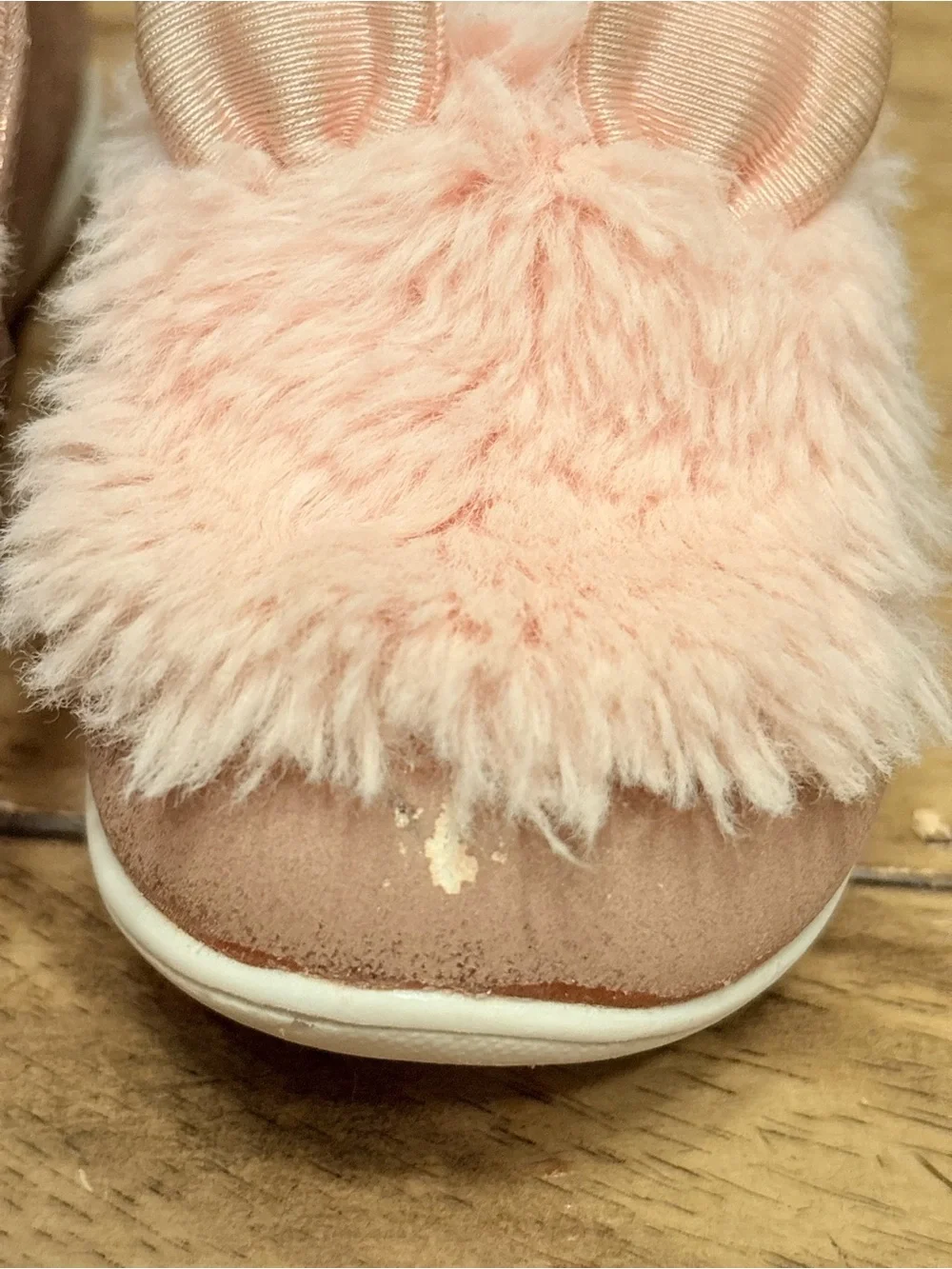 Pink Fuzzy Bunny Slip-On Shoe by Cat & Jack size toddler 5